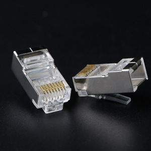 <b>Rj45</b> Shielded Network Connector 8-Core Gold Plated Phosphor Bronze Contact For Ethernet <b>Cable</b> - Product Image 1
