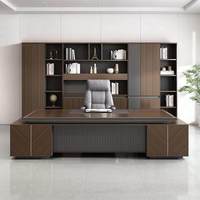 Bureau de direction LBZ-0016 Jane, bureau de direction en PVC en forme de L, simple et moderne, pour entreprise, laboratoire d'innovation