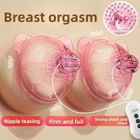 Wiederaufladbarer Vibrierender Brustwarzenmassager mit Saugfunktion, Leistungsstarker Bruststimulator, Tragbares Freihändiges Erwachsenen-Masturbationsspielzeug für Frauen