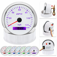 Ensemble de 6 jauges : Compteur de vitesse GPS 85 mm 120 MPH, Tachymètre 6000 tr/min et Jauge de carburant 52 mm, Température, Voltmètre, Huile pour Voiture et Bateau