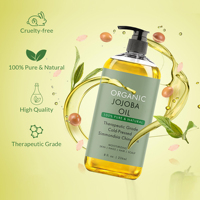 Huile de Jojoba 100% pure et naturelle, biologique, pressée à froid, pour hydrater la peau, soins corporels, massage