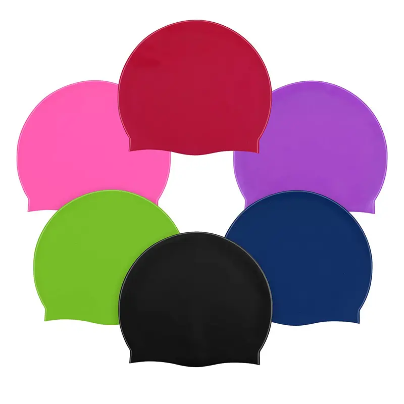 도매 Unisex 내구성 미끄럼 방수 실리콘 수영 모자 모자 탄성 XL 수영장 모자 사용자 정의 로고 아이 성인