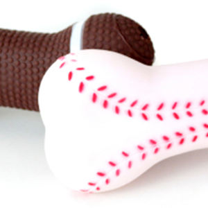 Durable Rubber Basketball-Style Bone <b>Design</b> 14x6.5x3.5 Basketball/Net/Stick Bone Ball Chew <b>Toy</b> for Dogs - Product Image 3