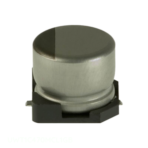 Distribuidor Autorizado, Condensador de Aluminio 47UF 20% 16V SMD de Montaje Superficial UWT1C470MCL1GB 47 uF - Product Image 1