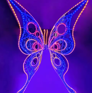 Luminous Butterfly Wedding Aisle <b>Lights</b>, Metal Iron Stage Decoration Props for <b>Party</b> Event Scene - Product Image 2