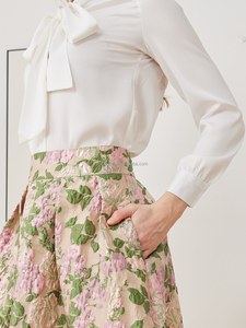 Blusa Elegante con Lazo para Mujer de Oficina, Color Sólido, Manga Larga, Estilo Simple, Tejido de Poliéster, Camisa de Primavera/Verano - Product Image 5