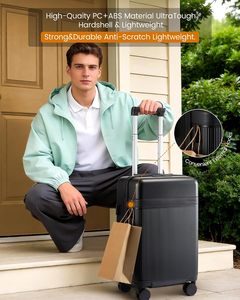 Ensemble de bagages professionnels en PP personnalisés à prix de gros, valise extensible avec serrure TSA et roulettes pivotantes, bagage cabine approuvé par les compagnies aériennes - Product Image 2