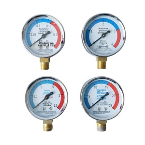 Manómetro <span class=keywords><strong>de</strong></span> Oxígeno y <span class=keywords><strong>Acetileno</strong></span> <span class=keywords><strong>de</strong></span> Alta/Baja Presión, Diseño Transparente y Duradero, Modelo 002250, Longitud <span class=keywords><strong>de</strong></span> 34 mm - Product Image 1