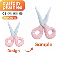 Jouet en peluche personnalisé en forme de ciseaux, mignon et doux, en peluche, vente en gros, fabricant de jouets en peluche, décoration pour cadeau et accessoire photo