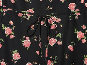 Vestidos Midi de Verano Boho Casual Vintage con Estampado Floral y Cuello en V para Mujer, Personalizados 2026, con Ribete de Encaje, OEM/ODM por Fábrica China - Product Image 4