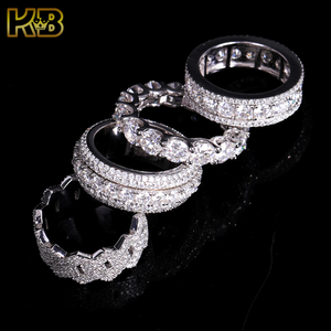 Anello Hip Hop in Argento Sterling <span class=keywords><strong>925</strong></span> con Moissanite VVS, Gioiello Iced Out, Anello di Lusso Bling in Moissanite per <span class=keywords><strong>Uomo</strong></span> e Donna - Product Image 4