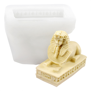 Outils <span class=keywords><strong>de</strong></span> décoration <span class=keywords><strong>de</strong></span> gâteaux en pâte à sucre DIY B-3547, Sphinx pharaon égyptien, moule en silicone pour bougie aromatique en plâtre fait à la main, crâne <span class=keywords><strong>de</strong></span> pharaon - Product Image 4