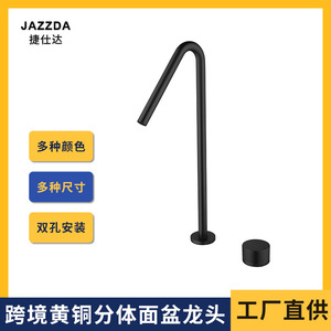 Basin Faucet Dual Handle Ceramic Valve Core <b>Deck</b> Mounted 2 Holes For Bathroom Toilet Hotel - Product Image 5