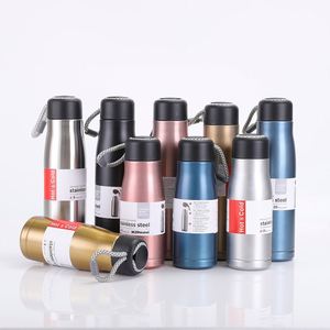 Bouteille d'eau sport isotherme en acier inoxydable 304 de 420 ml/550 ml avec poignée en corde, isolation thermique 6-12 heures, personnalisable avec logo OEM en gros - Product Image 1