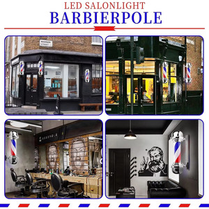 American stars Barber Pole waterproof LED <b>light</b>-up <b>sign</b> red white and blue striped wall-mounted barber pole UK\US\AU\EU plug - Product Image 5