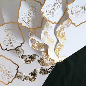 Enveloppe de poche à trois volets en feuille d'or personnalisée pour les invitations de mariage, les cartes d'enregistrement d'hôtel d'affaires, diverses options de taille de papier de couleur - Product Image 3