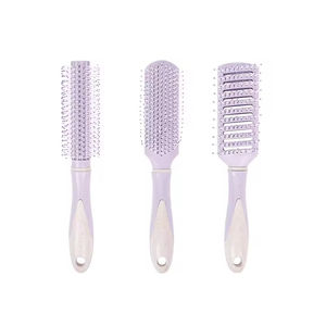 Vendita calda <span class=keywords><strong>fantasia</strong></span> viola nuovo set di massaggio elastico cuscino d'aria paglia di grano cuscino d'aria spazzola per capelli districante - Product Image 1