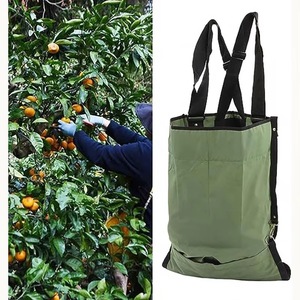 ถุงเก็บผลไม้แบบทดลองใช้ฟรี สีเขียว หัวเข็มขัดคู่ ผ้าโพลีเอสเตอร์ 600D ปรับได้ ผ้ากันเปื้อนสำหรับเก็บเกี่ยวในสวน - Product Image 3
