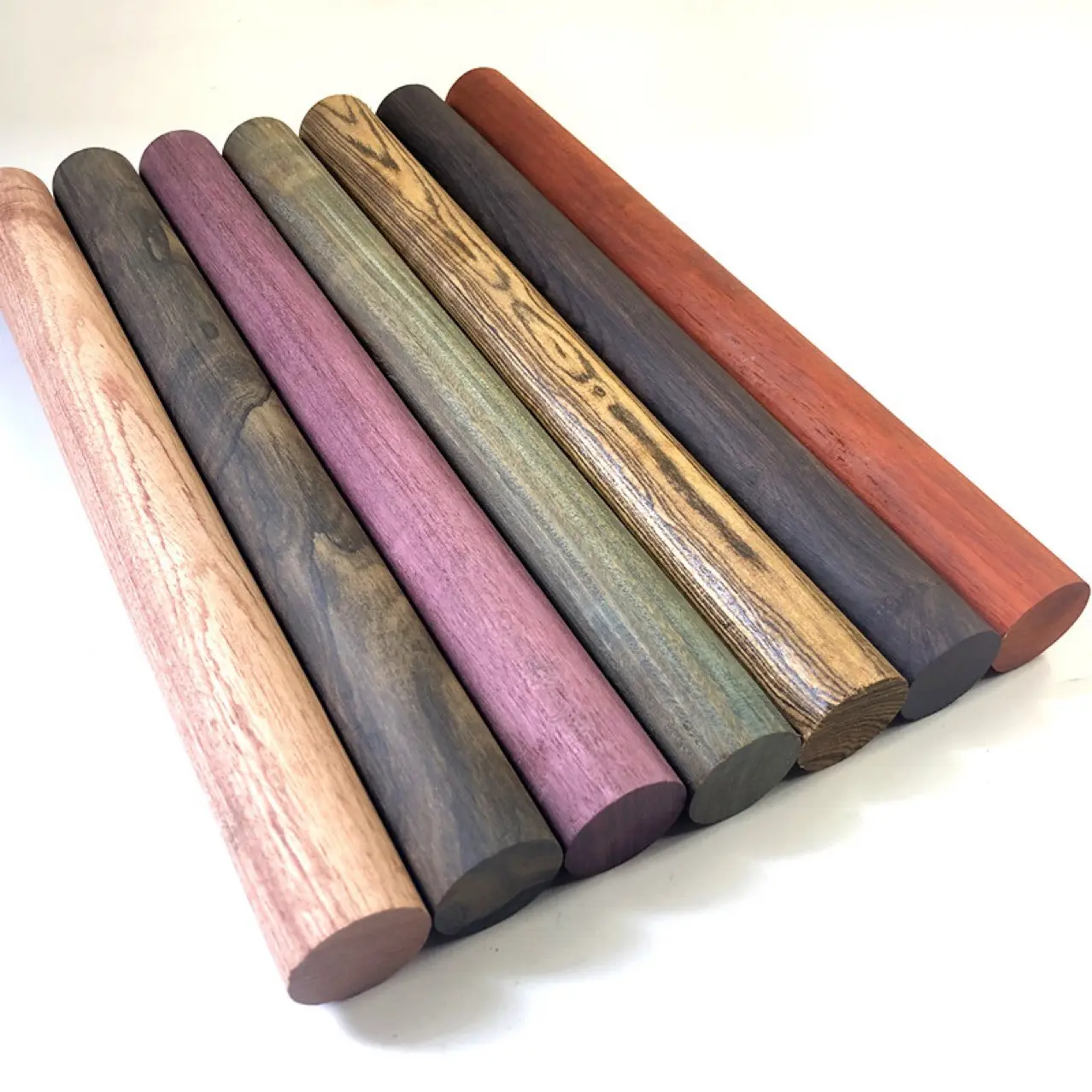 Different Size Unfinished Wooden Dowel Rods DIY Craft Handle Blank Exotic Knife Scales Wood Sticks For Turning Lathe Pen Stamp
