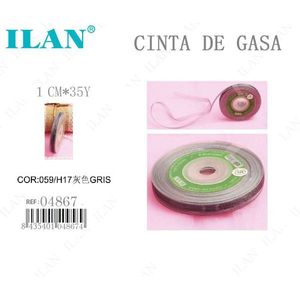 ริบบิ้นอิลัน กาซ 1 ซม. x 35 หลา สีเทา สำหรับงานประดิษฐ์และงานเย็บผ้า - Product Image 1