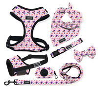 Harnais pour chien en cuir végétalien brodé XL harnais de traction en néoprène rembourré caractéristique Animal personnalisable nom d'animal de compagnie patch inclus