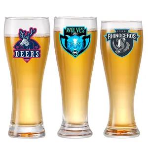 Individuelles Logo viele verschiedene Größen durchsichtige Bierdose Glasbecher Trinkglasbecher bedrucktes Glas Biergläser