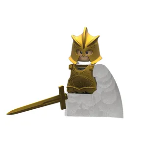 Movie Series Medieval Lannister Knights Soldiers Weapons Sword Armor Helmet Gold Pated Figures Mini Toys BuIlding Blocks KT1001
