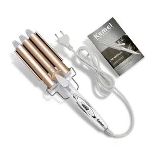 Kemei KM-1010 profession elle Lockens tab Keramik Triple 3 Barrel Styler Waver Styling-Tools Haar Locken wickler Electric Curling