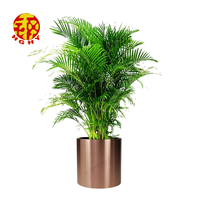 Morden pernikahan mewah Asia Emas tinggi dan pot bunga vas logam penanam krom stainless