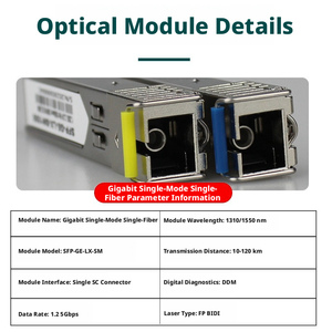 Módulo Óptico Gigabit, Monomodo Monofibra, Módulo Óptico SFP de 1.25G, Interfaz SC, Módulo de Conversión Fotoeléctrica <span class=keywords><strong>Dibi</strong></span> - Product Image 3