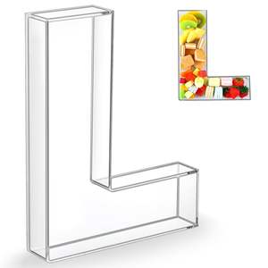 أكريليك ، صواني حروف للطعام ، طبق حلوى قابل للملئ بأحرف أكريليك قابل لإعادة الاستخدام لحفلات أعياد الميلاد والزفاف - Product Image 3