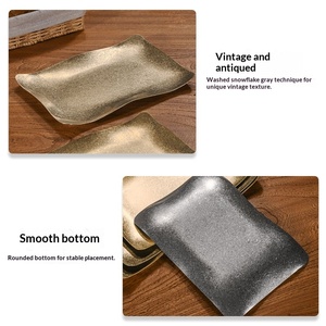 Yolecen Edelstahl Rechteckige Kommerzielle Flache Platte Mikrowellengeeignet Modernes Schlichtes Design Restaurant Grillplatte - Product Image 4