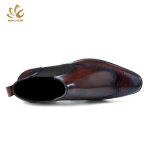 Haute qualité élégant cheville <span class=keywords><strong>chelsea</strong></span> noires en cuir bottes décontractées pour hommes - Product Image 4