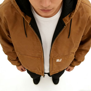 Vêtement de travail automobile Carhsaartt, manteau à capuche matelassé pour homme, vêtement de travail actif, col montant, fermeture éclair, hiver, <span class=keywords><strong>produit</strong></span> fini avec LOGO - Product Image 5