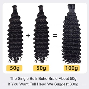 Extensions de cheveux indiens Remy à ondulations profondes, double trame, peuvent être permanentées et teintes, toutes les couleurs, emballage en vrac - Product Image 4