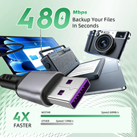 Câble de données renforcé en nylon tressé WISTAR Factory USB 2.0 a vers Micro, câble USB de type C à charge rapide pour smartphone