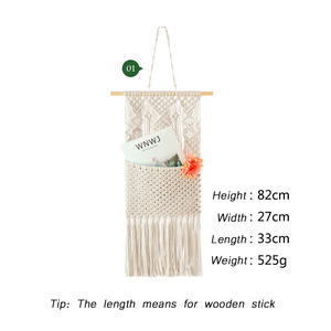 Decoración de pared Bohemia hecha a mano, bricolaje, hilo de algodón personalizado, macramé, <span class=keywords><strong>tapiz</strong></span> tejido para colgar en la pared para el hogar y la Oficina - Product Image 6