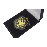 Médaille de football 3D en métal plaqué or personnalisée de haute qualité pour club de football KF Shqiponja, avec thème sportif