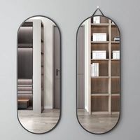 GY 4MM miroir argent feuille de verre alliage d'aluminium cadre personnalisé Long miroir de forme ovale décor douche salle de bains miroir mural