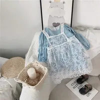 חדש סגנון אופנתי בנות Loose לנשימה אביב שמלת ילדים משובץ חולצה נסיכת תינוק שמלות בנות