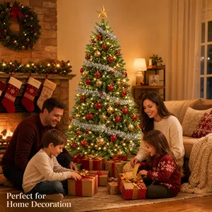 Sapin de Noël artificiel vert de 1,5 m, personnalisé en usine, imperméable, pour extérieur, décoration de fête à domicile, base stable - Product Image 1