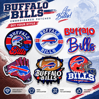 Écussons brodés personnalisés de l'équipe de football Buffalo, patchs thermocollants avec logo sportif pour vestes, casquettes, sacs