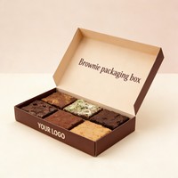 Boîte d'emballage pliable en carton alimentaire recyclable pour brownies, gâteaux, biscuits, pain et donuts