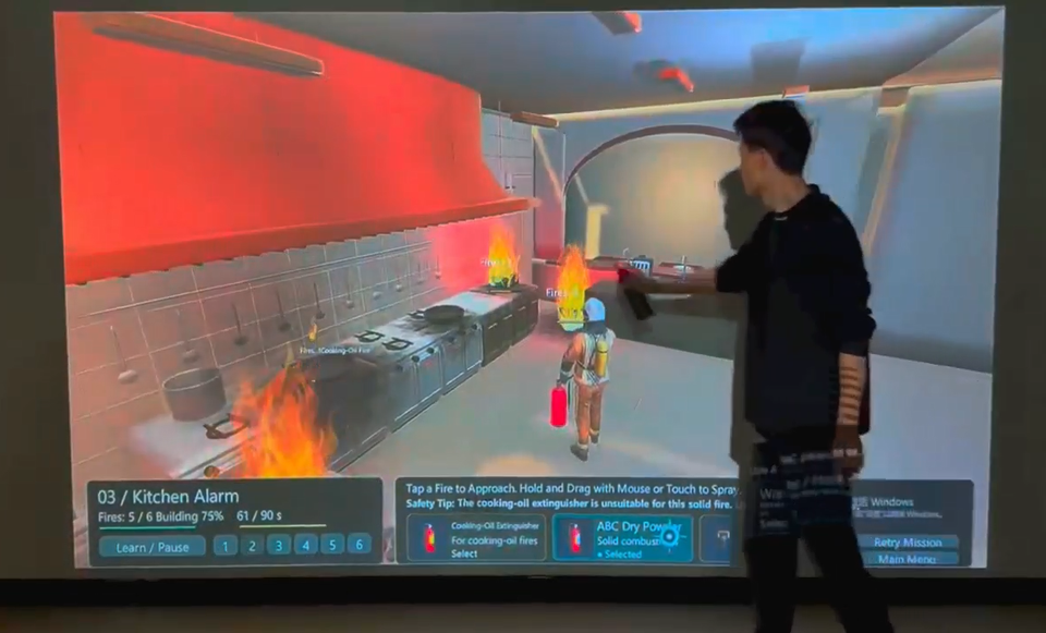 Interactive Wall Projection Fire Extinguisher Simulation Game for ...