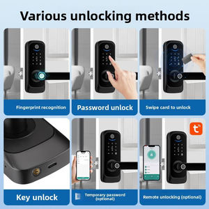 قفل باب ذكي من الألومنيوم للمنزل وغرفة النوم مع كاميرا وبطاقة مفتاح وتقنية الذكاء الاصطناعي وبصمة الإصبع ونظام TTLock Tuya - Product Image 2