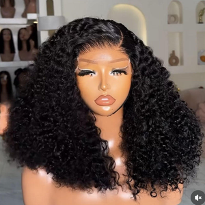 Perruque Courte Bob Frisée Kinky en Cheveux Humains, Sans Colle, Ondulée Effet Eau, Perruque Frontale HD Lace, Brésilienne, Pas Chère, Entièrement en Dentelle pour Femmes Noires - Product Image 1