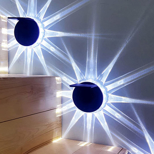 IP65 nouvelle applique murale solaire en forme de pétale lumière décorative de jardin extérieur peut retourner la lumière solaire de villa de parc - Product Image 3