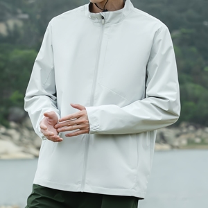 Giacca Antivento Leggera Primaverile da Uomo, Collo Alto Senza Cappuccio, Traspirante e ad Asciugatura Rapida, Cerniera Intera, Vendita Diretta dalla Fabbrica - Product Image 1
