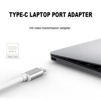 Adaptador de Aluminio Tipo-C a VGA 1080P60Hz Thunderbolt3 Plug&Play para MacBook, Laptop, Monitor, Proyector, Modo DP Alt, OEM