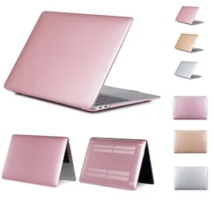 Capa de metal para macbook, caixa de textura de cor dura fosca para laptop, para macbook air 11 12 13 a1932 novo pro 13 15 com barra de toque de retina